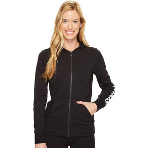 Adidas Hoodie Sweatshirt Full Zip Long Sleeve Black